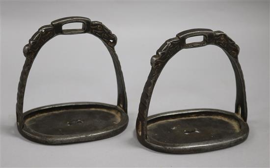 A pair of Chinese stirrups